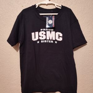 NWT Girls Size Small Proud USMC Sister Marines Military T-shirt